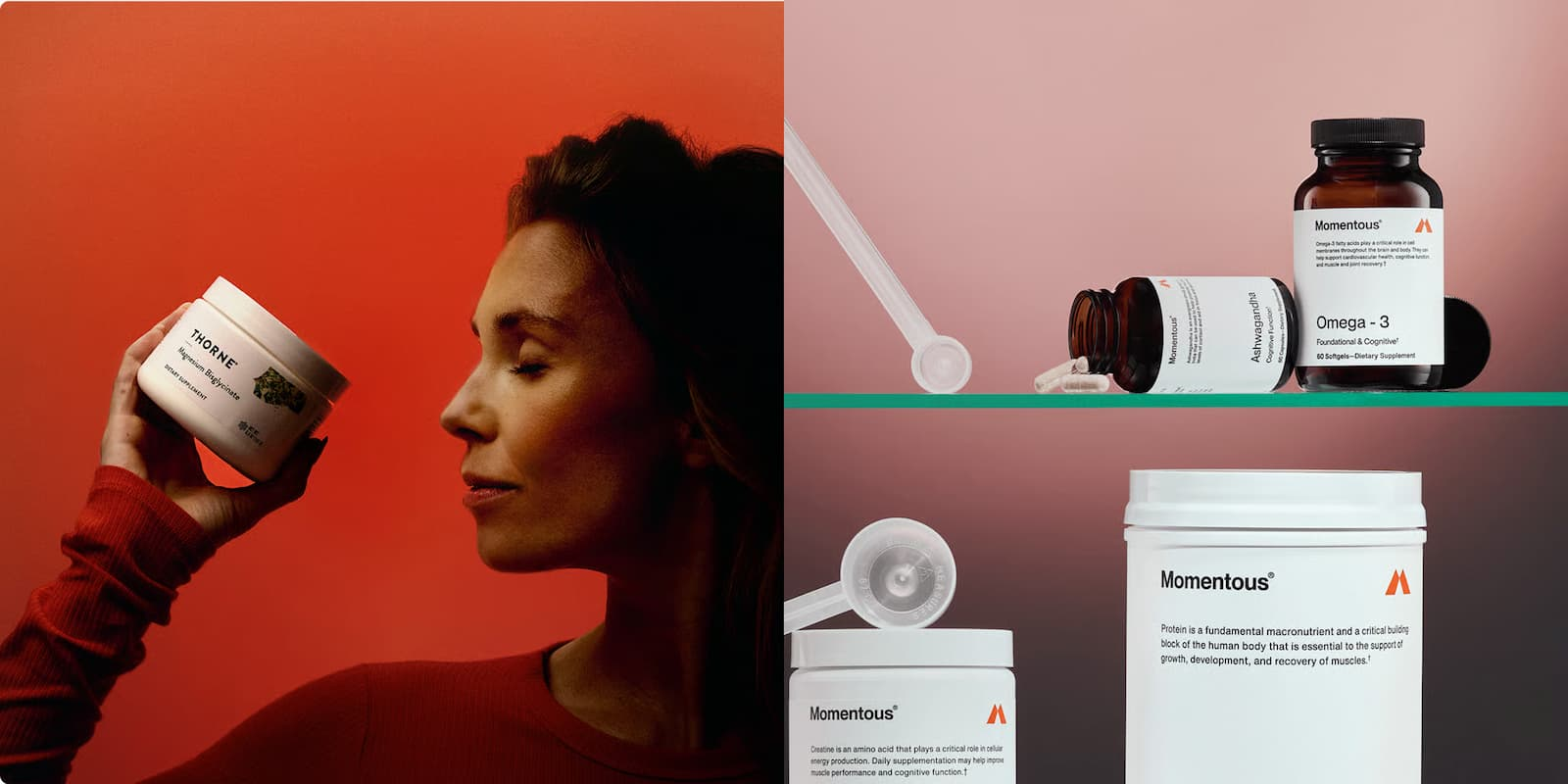 Health and wellness products from Thorne and Momentous.